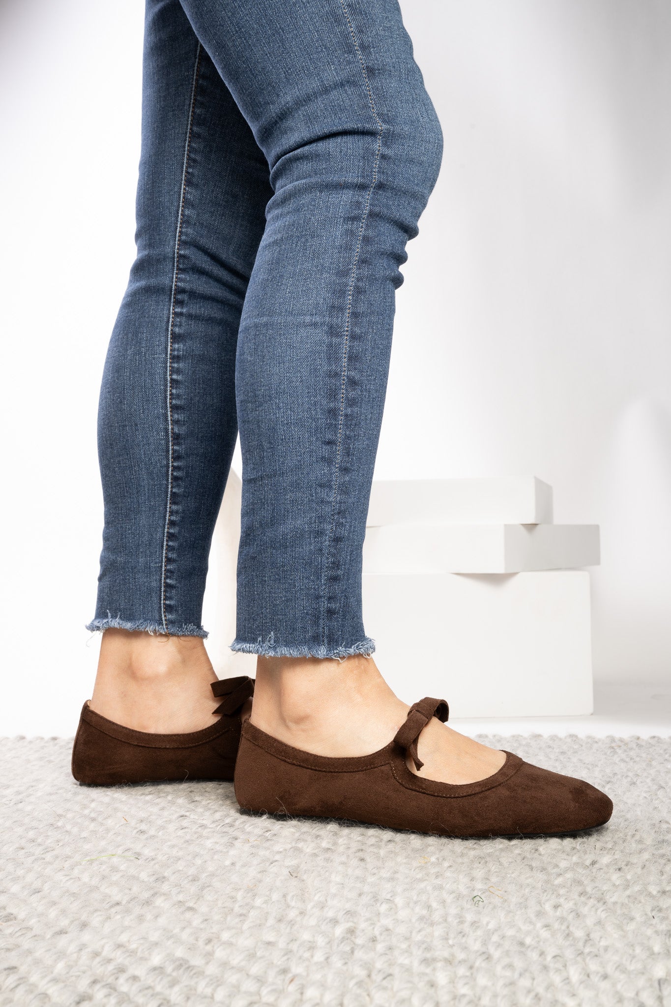 Corky's Hey Girl Brand Layover chocolate brown suede Mary Jane flat with bow strap detail at ooh la la! in Grapevine TX 76051