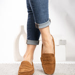 Corky's Penny for Your Thoughts Moccasin Loafer - Camel Faux Suede at ooh la la! in Grapevine TX 76051