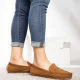 Corky's Penny for Your Thoughts Moccasin Loafer - Camel Faux Suede at ooh la la! in Grapevine TX 76051