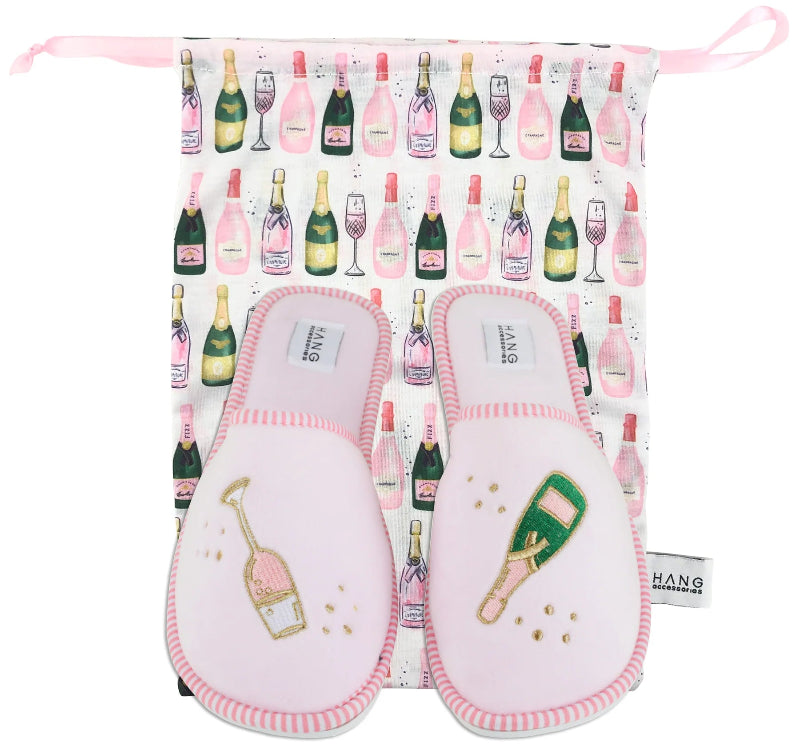 Champagne Slippers in a Bag at ooh la la! in Grapevine TX 7601