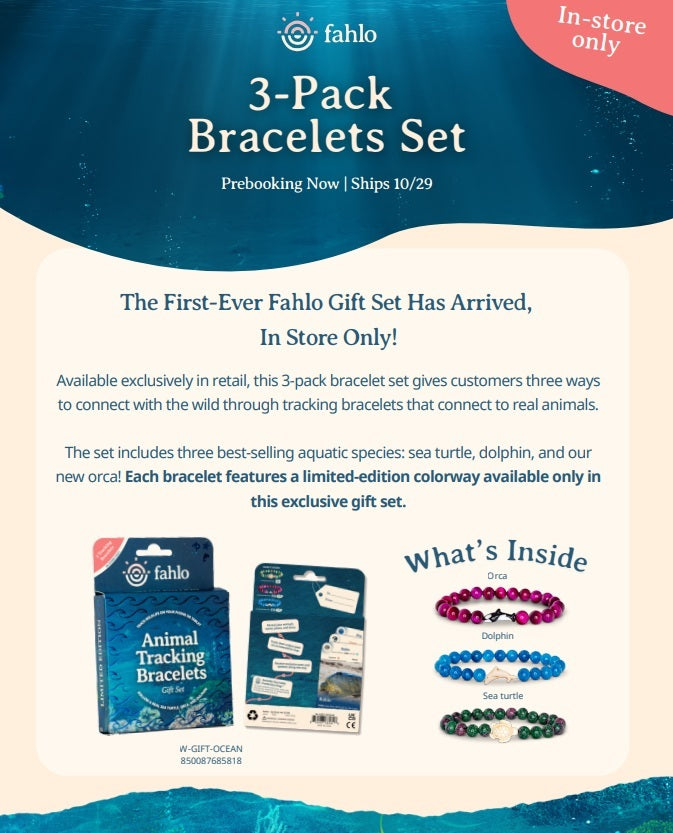 Fahlo Holiday Gift Set Trio – Orca, Dolphin & Sea Turtle - exclusively in retail stores - at ooh la la! in Grapevine TX 76051