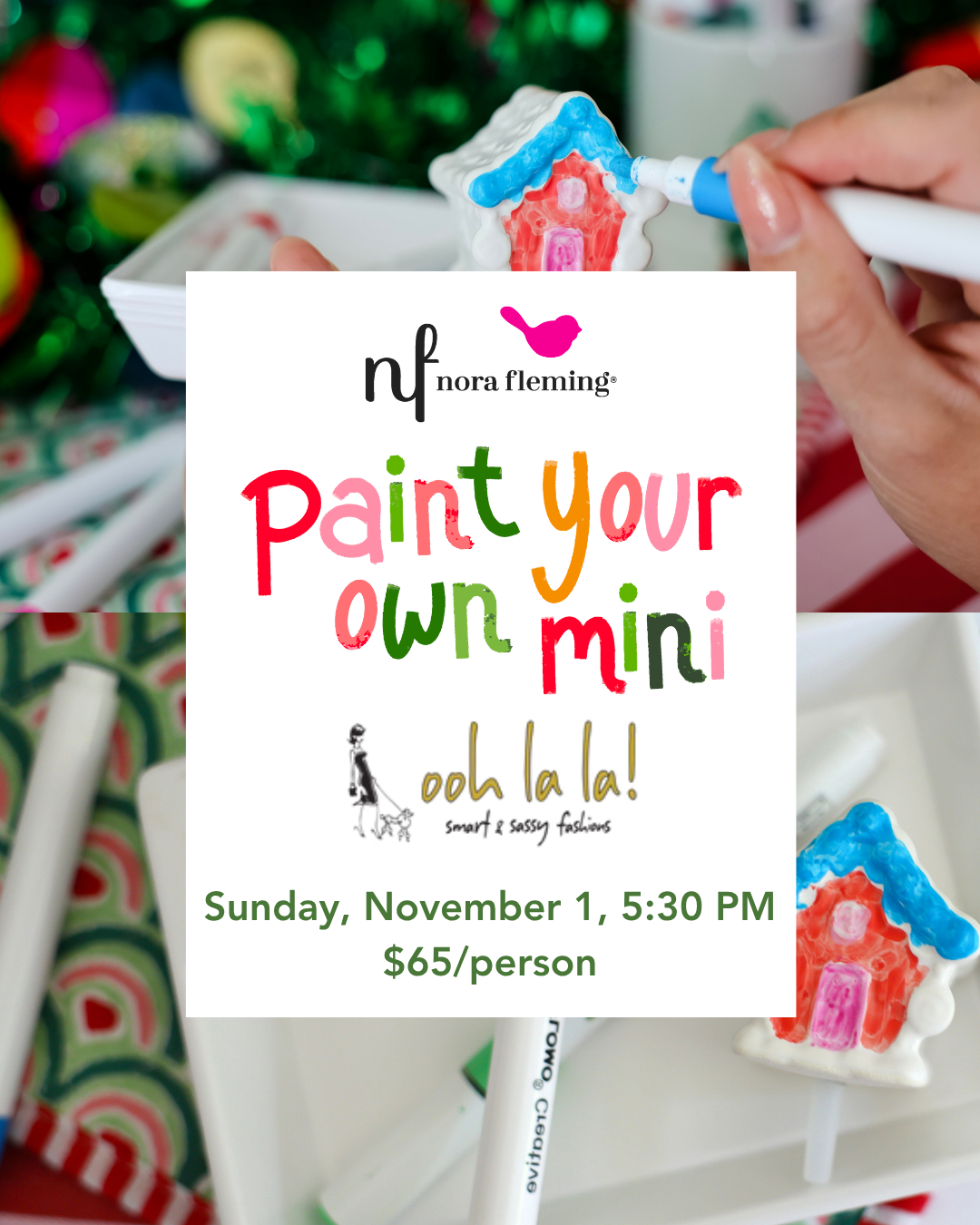 Paint Your Own Mini Event Ticket for November 1 @5:30 PM at ooh la la! in Grapevine TX 76051