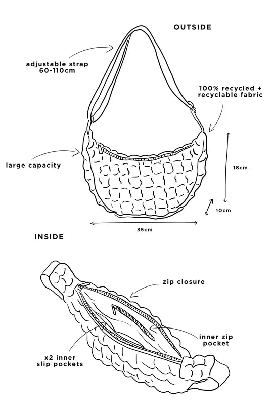 Kind Bag London - Puff Crescent Crossbody Bag - multiple colors at ooh la la! in Grapevine TX 76051