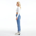 High Rise Straight Leg Denim Jeans With Cuff at ooh la la! in Grapevine TX 76051