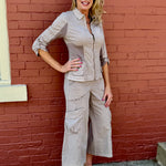 XCVI Wearables Wexel Jacket and Faulkner Crop Pant in Foxglove Pigment at ooh la la! in Grapevine TX 76051