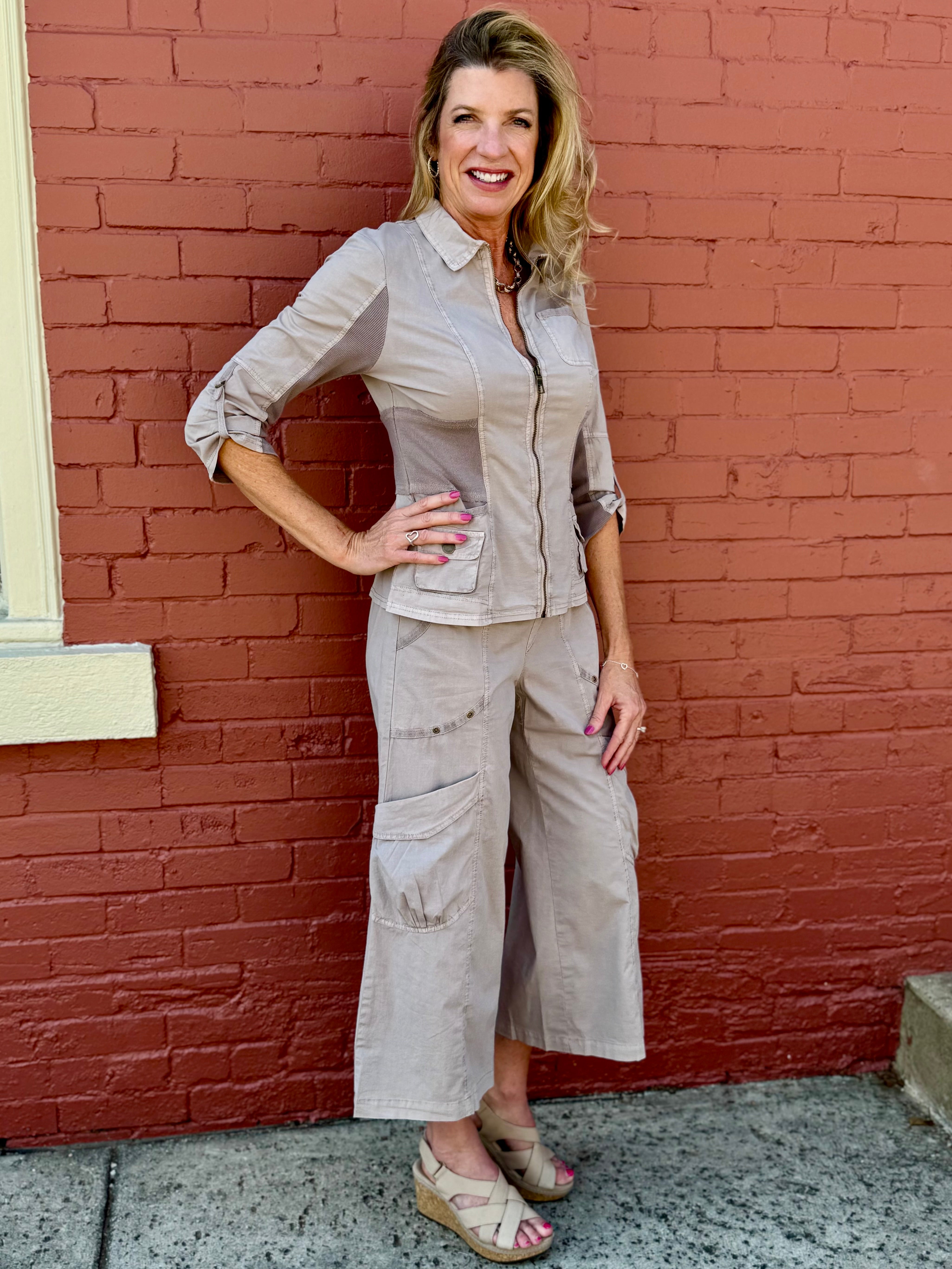 XCVI Wearables Wexel Jacket and Faulkner Crop Pant in Foxglove Pigment at ooh la la! in Grapevine TX 76051