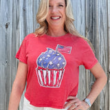 Cupcake Americana Cropped Tee