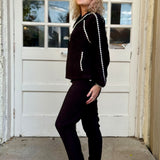 Trimmed Plush Jogger Set in black at ooh la la! in Grapevine TX 76051