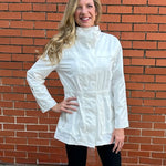 Casual Short Raincoat in white at ooh la la! in Grapevine TX 76051
