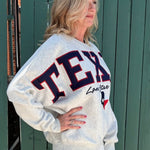 Texas Appliqued Oversized Dolman Sweatshirt at ooh la la! in Grapevine TX 76051