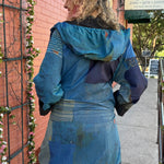 Reversible Hooded Rain Coat In blue blocks/black at ooh la la! in Grapevine TX 76051