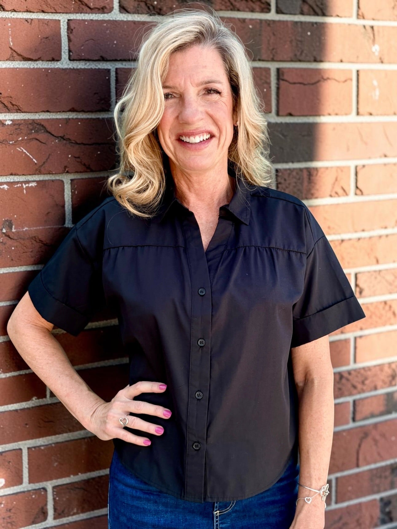 Velvet Heart Alameda Shirt in Black at ooh la la! in Grapevine TX 76051