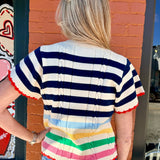 Short Sleeve Striped Knit Top at ooh la la! in Grapevine TX 76051