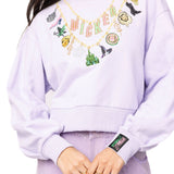 Wicked X Queen of Sparkles Lavender Wicked Charm Necklace Sweatshirt at ooh la la! in Grapevine TX 76051