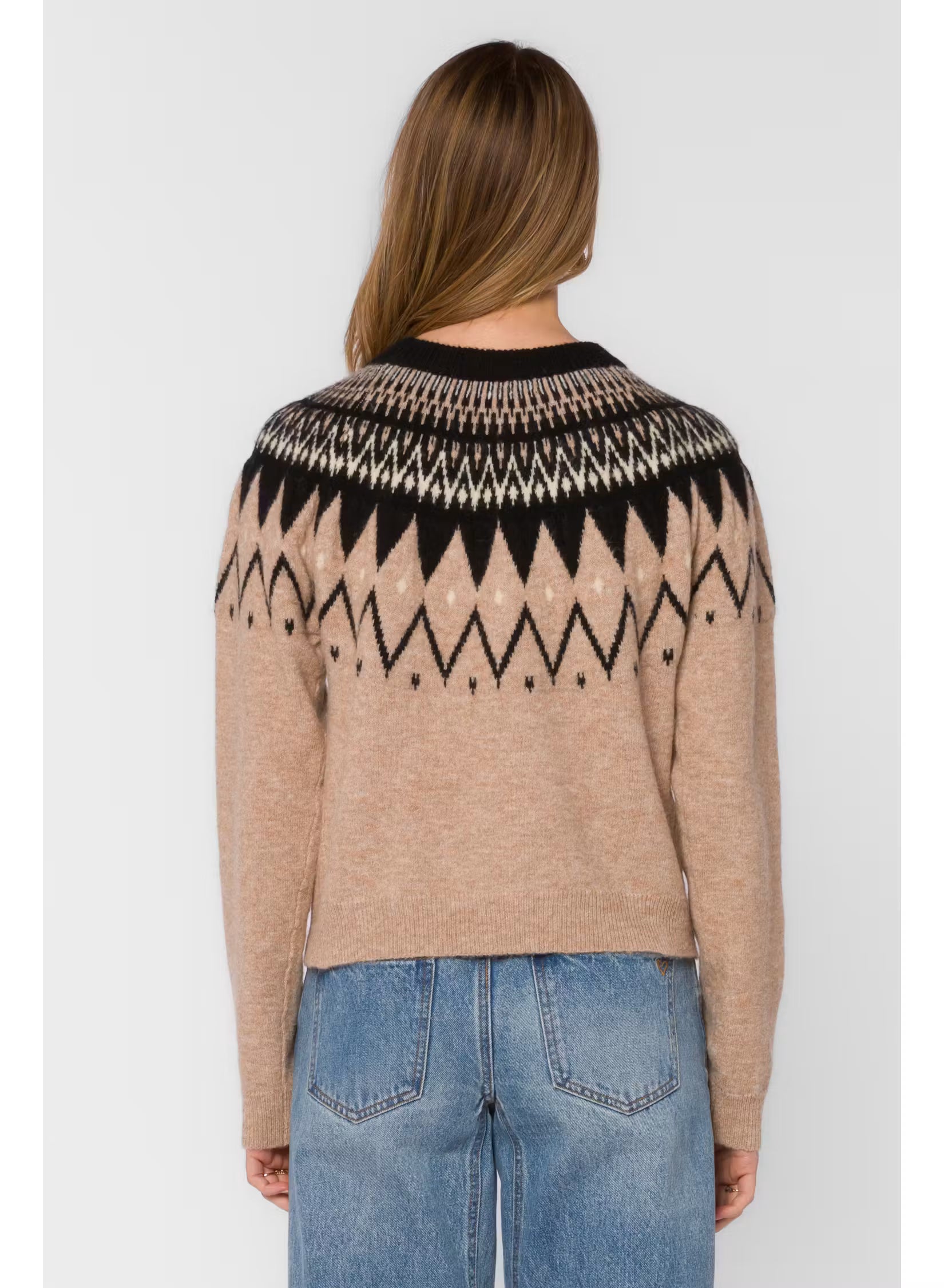 Velvet Heart Delvine Dune Black Nordic Sweater at ooh la la! in Grapevine TX 76051