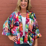 Winton and Waits Watercolor Floral Short Kimono at Ooh La La! in Grapevine TX 76051
