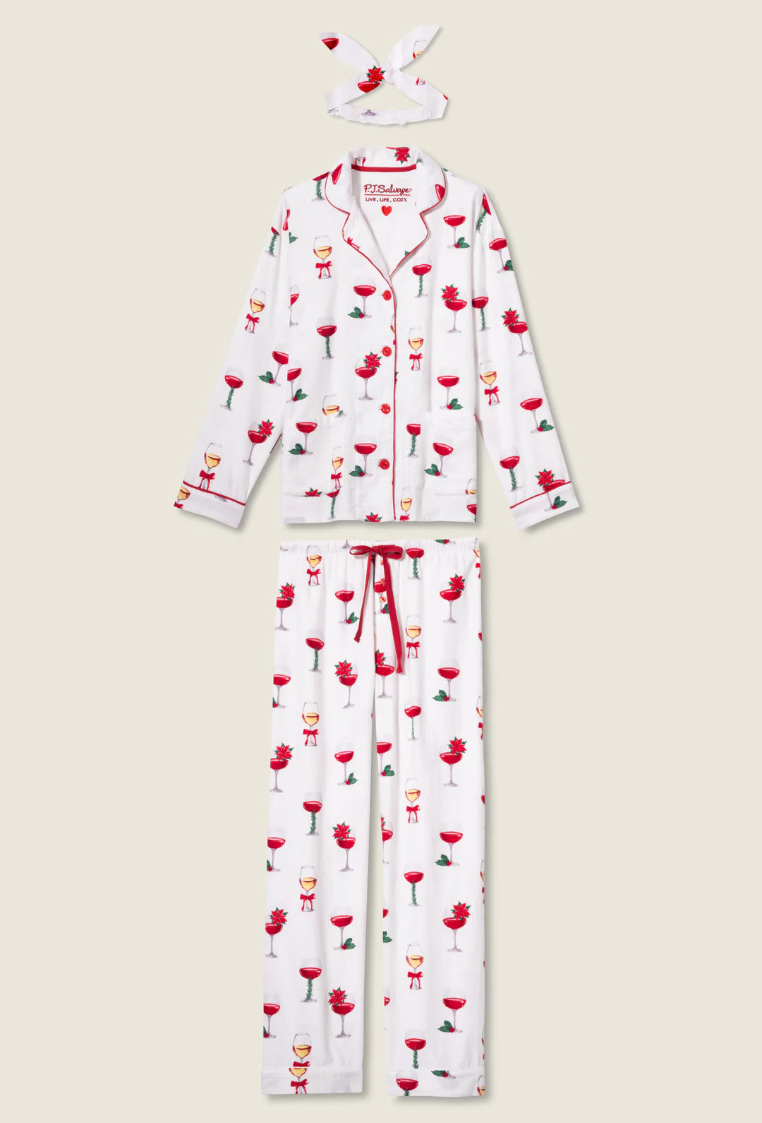PJ Salvage Let's Get Toasty 3-Piece Print Flannel PJ Set at ooh la la! in Grapevine TX 76051