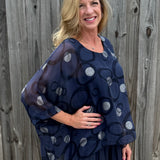 Silk Circles Kaftan in navy at ooh la la! in Grapevine TX 76051