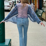 High Rise Bootcut Denim Jeans With Crystals at ooh la la! in Grapevine TX 76051