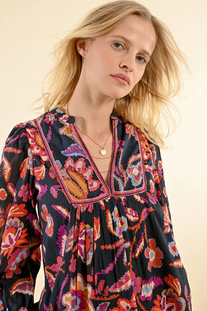 Molly Bracken Abstract Floral Top