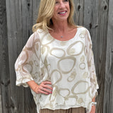 Silk Circles Kaftan in beige at ooh la la! in Grapevine TX 76051