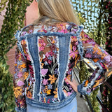 Adore Denim Jacket With Sequin Lace at Ooh La La! in Grapevine TX 76051