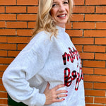 Merry & Bright Mock Neck Oversized Sweatshirt in Ash Grey at ooh la la! in Grapevine TX 76051