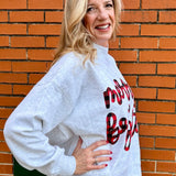 Merry & Bright Mock Neck Oversized Sweatshirt in Ash Grey at ooh la la! in Grapevine TX 76051