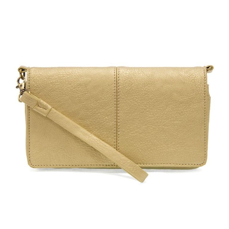 Joy Susan Everly Organizer Flap Crossbody in Metallic Gold at ooh la la! in Grapevine TX 76051