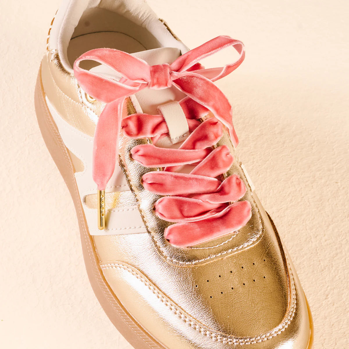 Step it Up Shoelaces in rose velvet at ooh la la! in Grapevine TX 76051