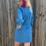 Corduroy Front Yoke Dress