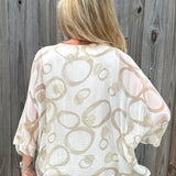Silk Circles Kaftan in beige at ooh la la! in Grapevine TX 76051