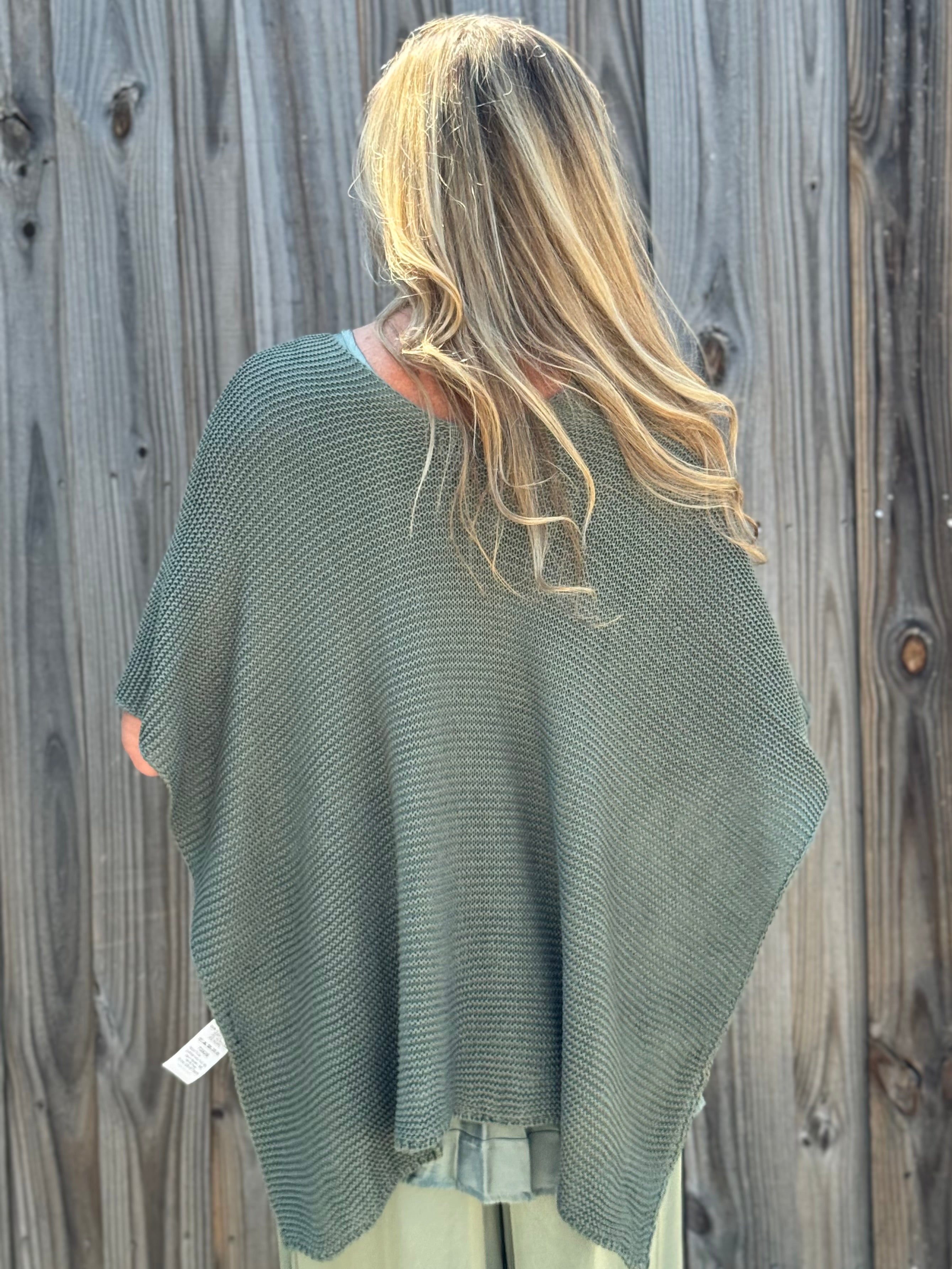 Ribbed Knit Wrap with Tab in Olive at ooh la la! in Grapevine TX 76051