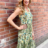 Dress Addict Joy Dress, organic cotton tank dress, floral knee length dress with pockets, crinkle cotton summer dress, Mixed Roses print dress, sustainable women's fashion, bias-cut sleeveless dress. at ooh la la! in Grapevine TX 76051