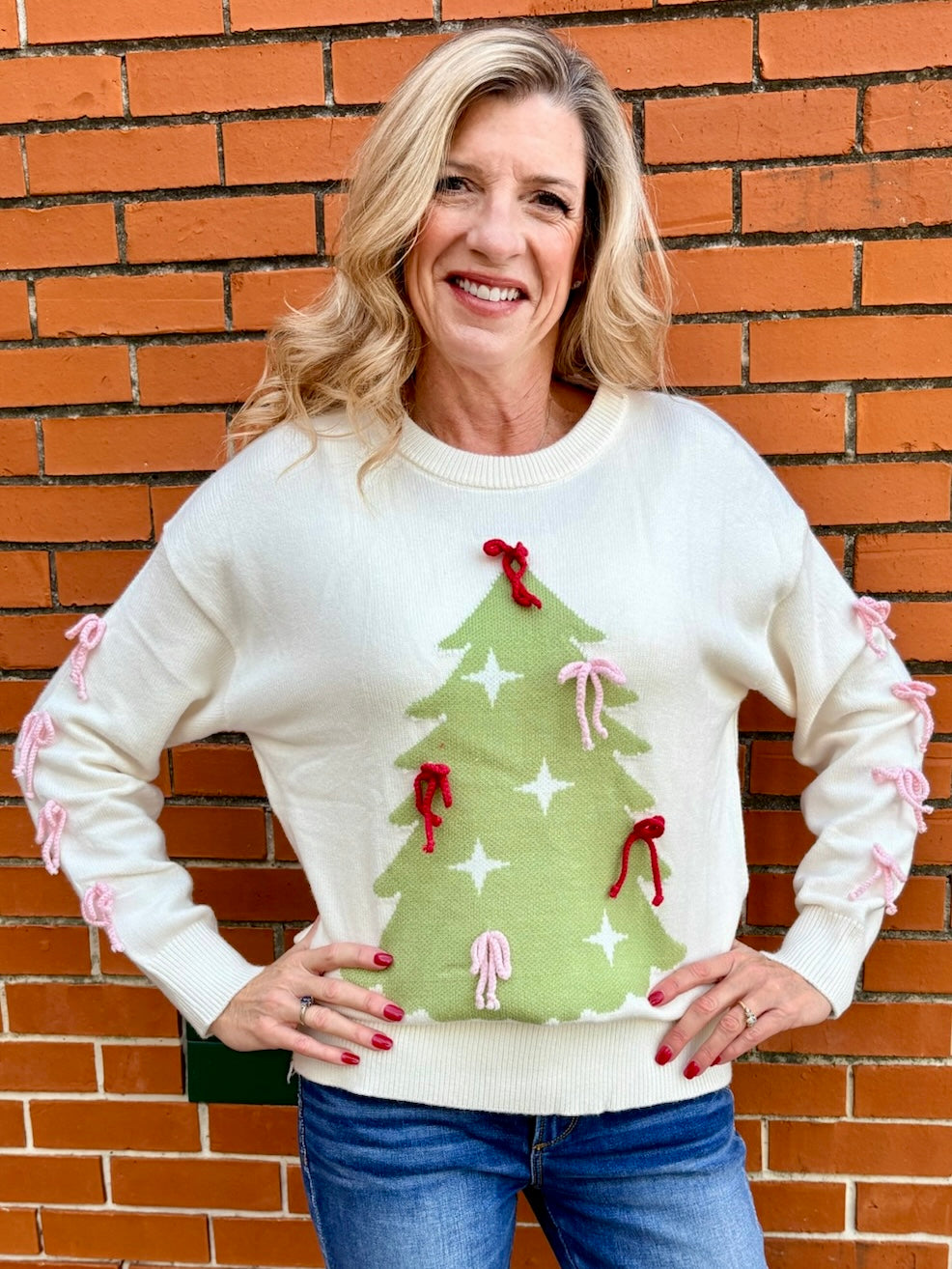 Simply Southern Bow Tree Pullover Sweater at ooh la la! in Grapevine TX 76051 