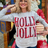 Holly Jolly Blast Sweatshirt In oatmeal at ooh la la! in Grapevine TX 76051