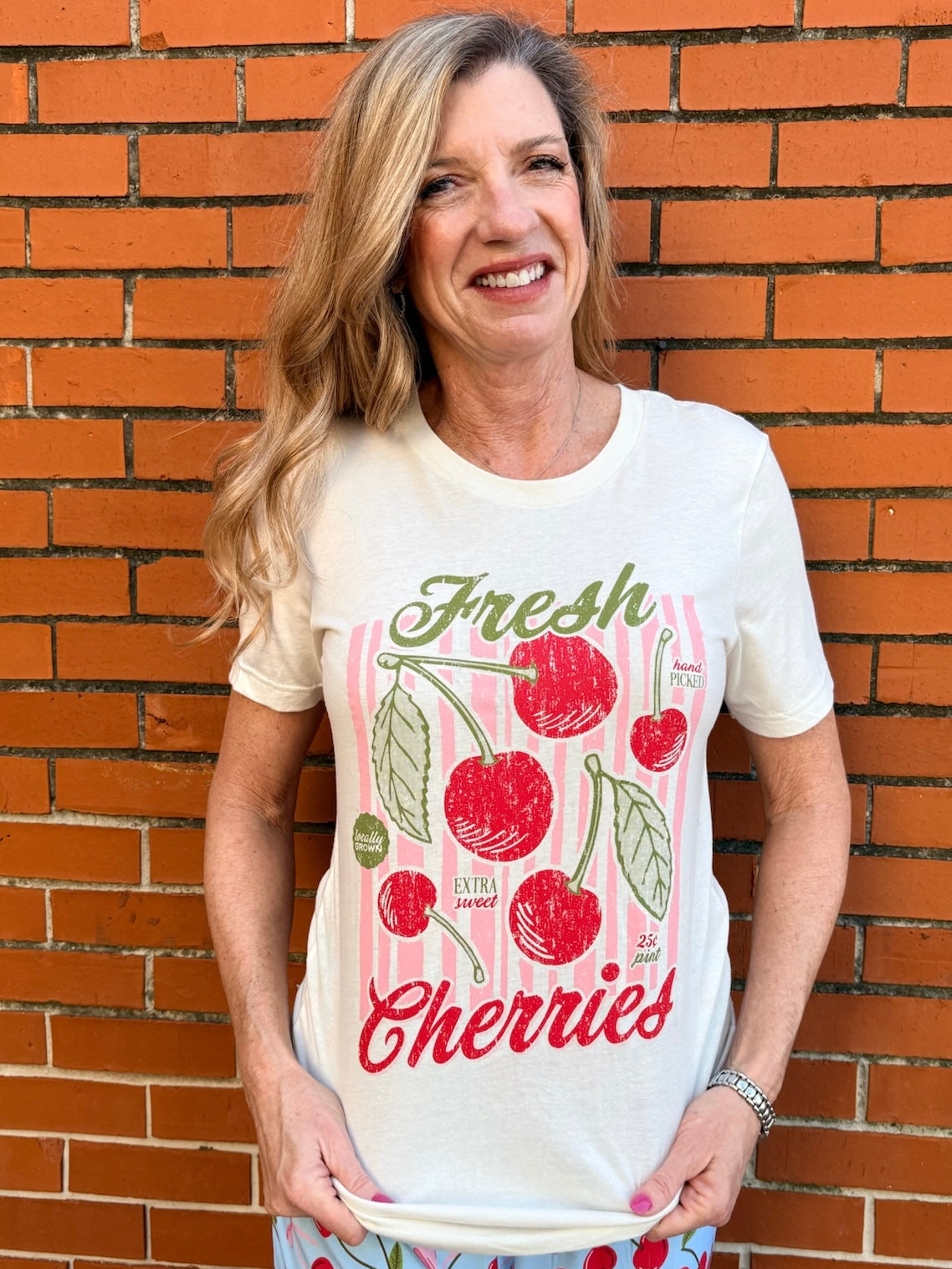 Vintage Cherry Tee, Graphic T-shirt, Retro Fruit Shirt, Soft Cotton Tee, Summer Fashion, Aesthetic Graphic Tee, Southern Style Shirt, Farmer's Market Top.
at ooh la la! in Grapevine TX 76051