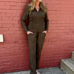 XCVI Wearables Active Momentum Jacket and Jules Pant in Clove at ooh la la! in Grapevine TX 76051