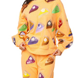 Queen of Sparkles Peach Multi Pies Sweatshirt at ooh la la! in Grapevine TX 76051