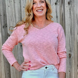 V-Neck Pullover Light Cotton Sweater - 1