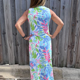Ana Clare, UPF 50 maxi dress, tropical floral maxi, sun protective clothing, sheath maxi dress, summer vacation outfit, resort wear for women, SPF 50+ sun dress. at ooh la la! in Grapevine TX 76051