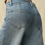 Bayeas High Rise Embroidered Embellished Wide Leg Jeans in light blue at ooh la la! in Grapevine TX 76051