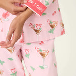 PJ Salvage Tini Time Drink Print 3-Piece Flannel PJ Set at ooh la la! in Grapevine TX 76051
