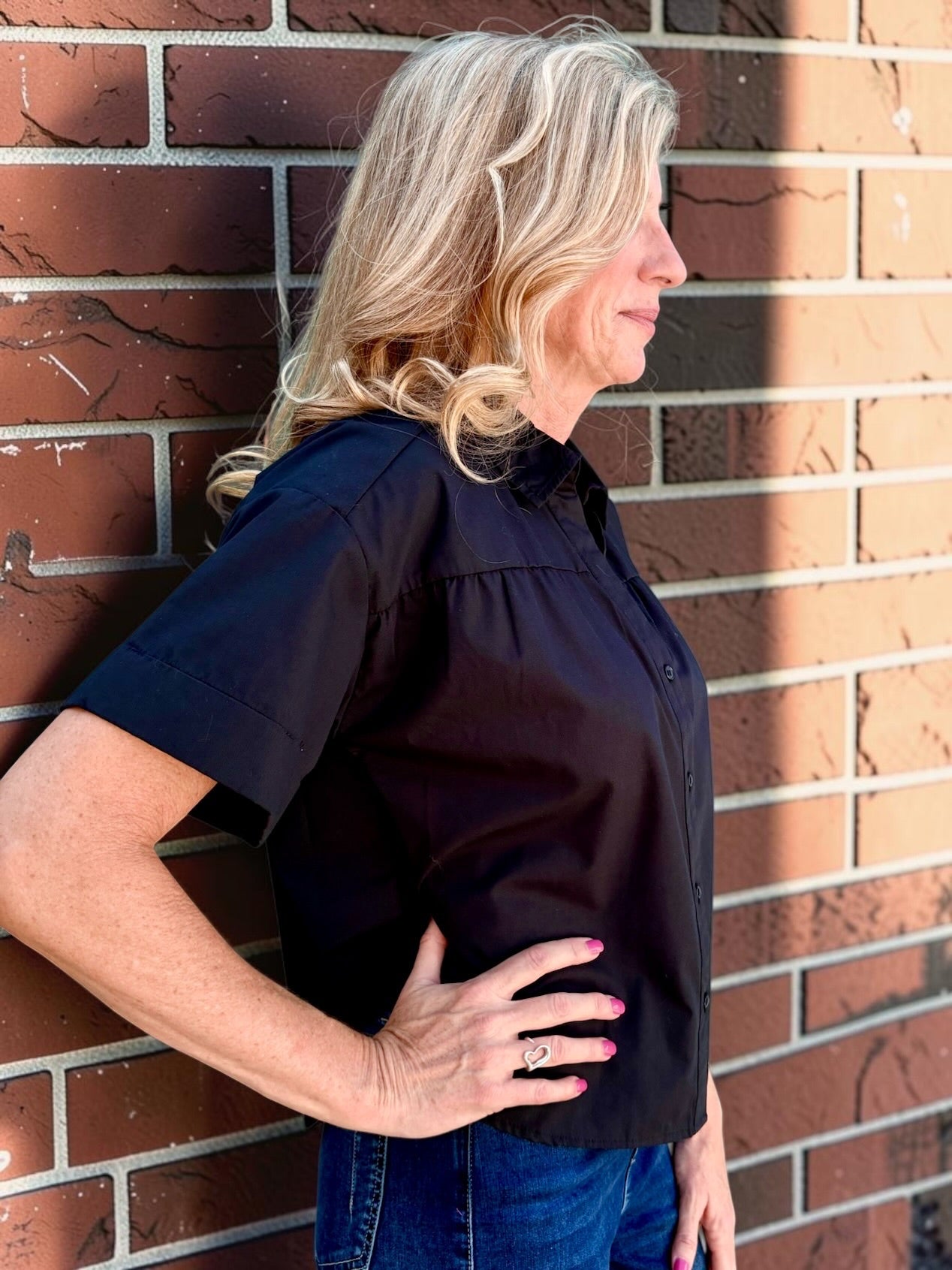 Velvet Heart Alameda Shirt in Black at ooh la la! in Grapevine TX 76051