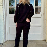 Trimmed Plush Jogger Set in black at ooh la la! in Grapevine TX 76051