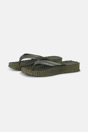 Ilse Jacobsen Cheerful 13 Platform Flip Flops in Army at ooh la la! in Grapevine TX 76051