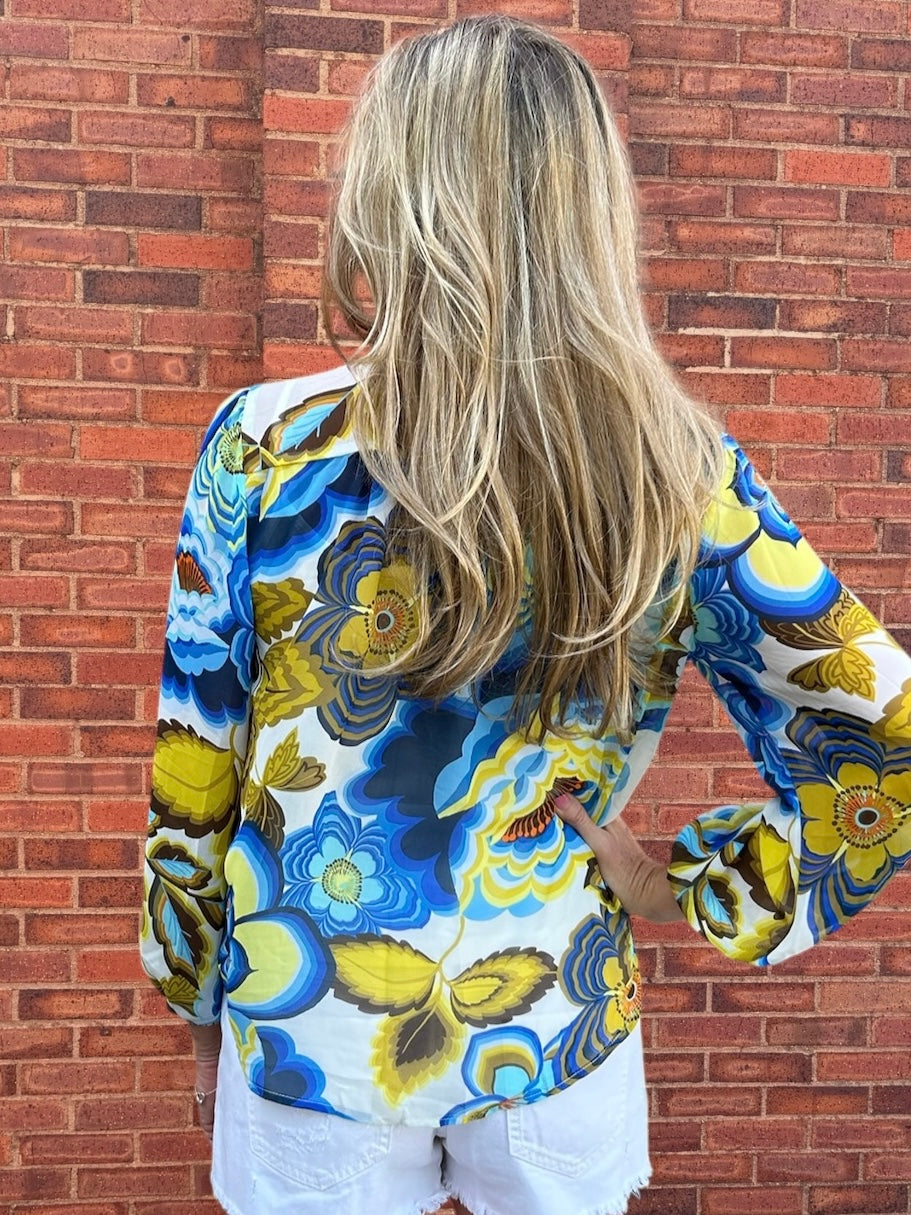 Olive Hill Psychedelic Flowers Blouse at ooh la la! in Grapevine TX 76051