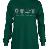 Christmas Sketchy Season Long Sleeve Tee in green at ooh la la! in Grapevine TX 76051