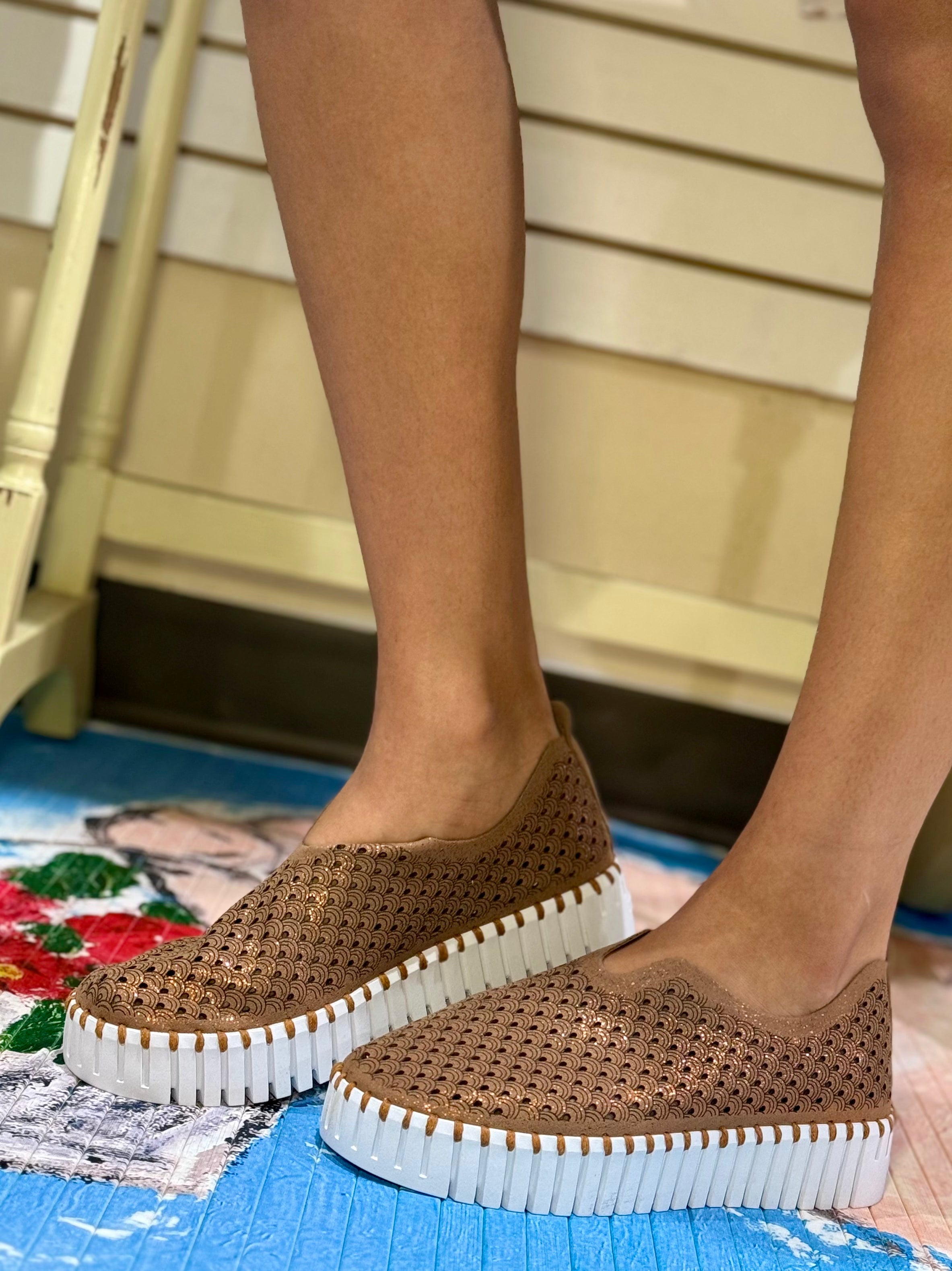 Ilse Jacobsen Tulip Glitter Platform Shoes in nougat at ooh la la! in Grapevine TX 76051