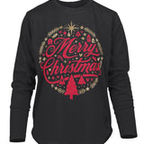 Christmastime Glitter Print Long Sleeve Tee in black at ooh la la! in Grapevine TX 76051